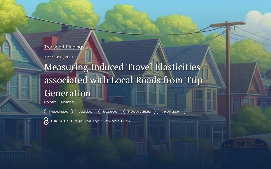 Measuring Induced Travel Elasticities associated with Local Roads from Trip Generation